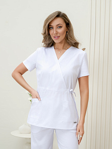 Рубашка мед. жен. М-212-0 ткань Вискоза/Стрейч