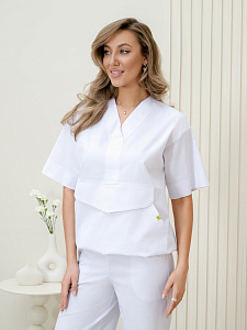 Рубашка мед. жен. М-202-0 ткань Элит-145/Стрейч